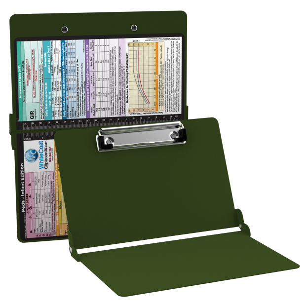 WhiteCoat Clipboard® - Army Green Pediatric Infant Edition